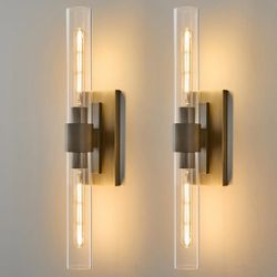 Linear Brass Bathroom Wall Sconce