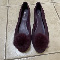 Michael Kors Size 7 Burgundy Ballet Slip On Flats