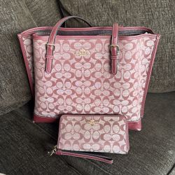 Coach Bag And Wristlet Wallet Red