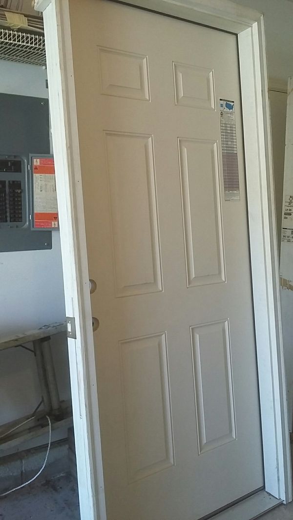 Exterior Fiberglass Door 36x84 with Frame, NEW, never Exterior Fiberglass Door 36x84 with Frame, NEW, never