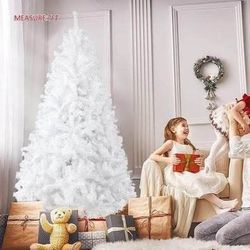 Free 🎁 with purchase ! New 7 ft. White fake Christmas Tree with Metal Stand and Decorations Xmas