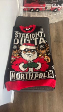Straight Outta North Pole Ugly Christmas Sweater