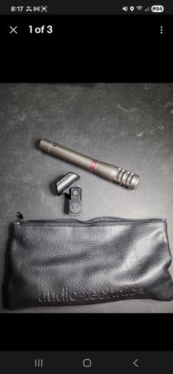 Used Audio Technica ATM33r Cardioid Condenser Mic w case & mic stand attchmnt 