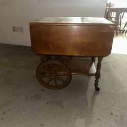 Vintage Tea Table With Wheels
