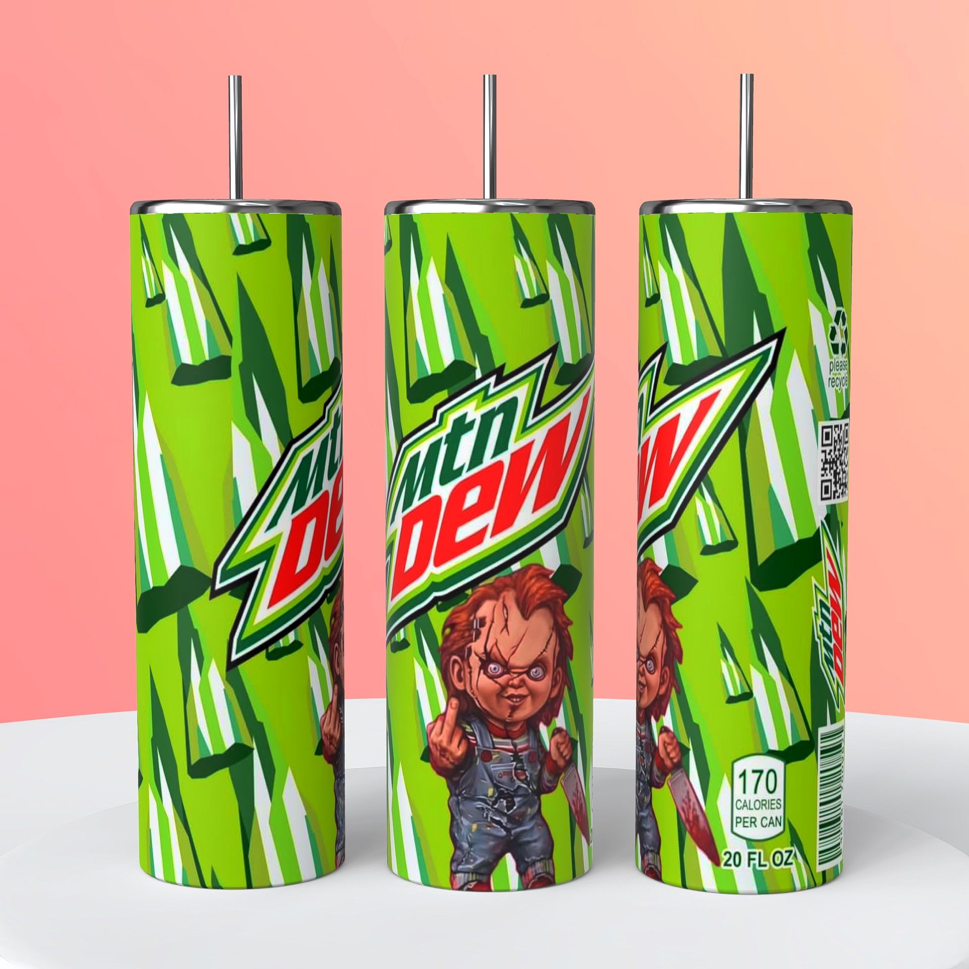 Chucky Horror Mountain Dew Tumbler