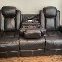 Electric Leather Couch And Love Seat
