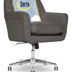 Serta Style Ashland Bonded Leather Swivel Computer and Desk Chair, Gray