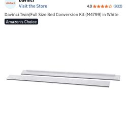 Davinci Twin/Full Size Bed Conversion Kit (M4799) in White