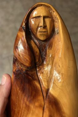 Wooden Hand-Carved Statue by Eddie Morrison