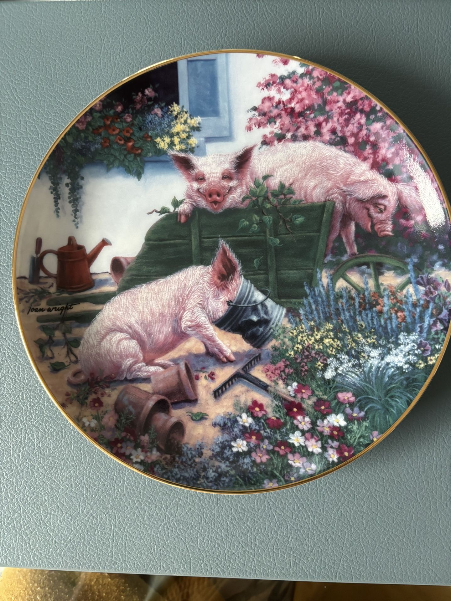 Danbury Mint 5 Pig Plates
