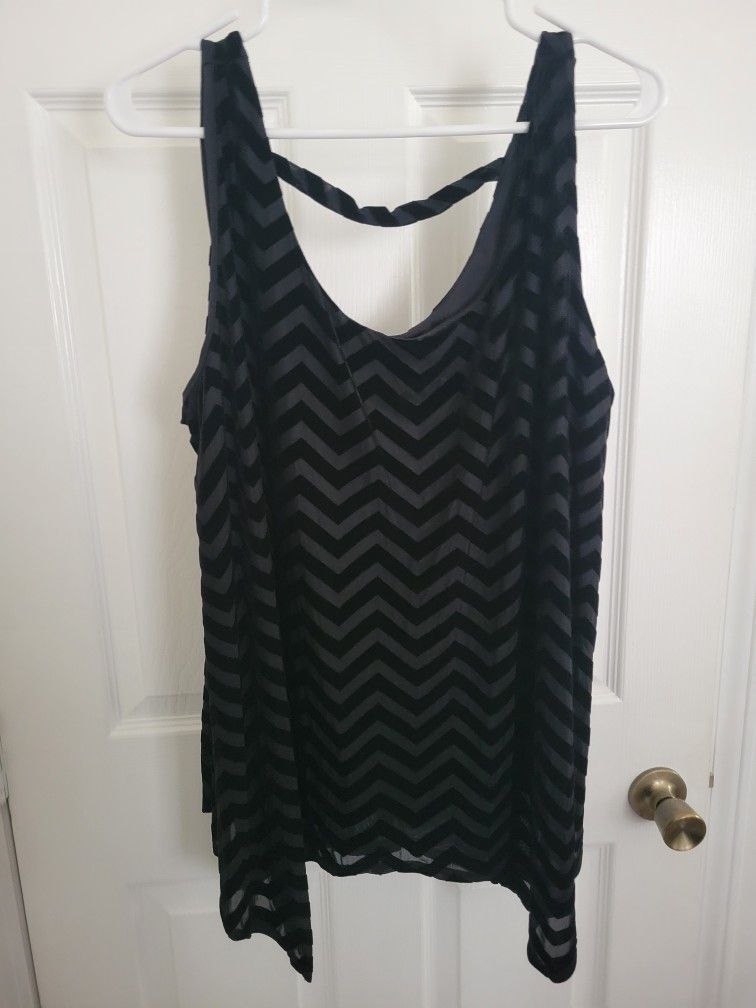 Lane Bryant Chevron Velvet Dressy Tank