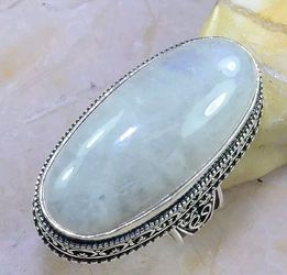 Moonstone and Silver Ring