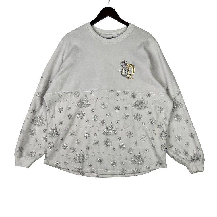 2020 Disneyland Christmas White Snowflake Spirit Jersey SZ MEDIUM