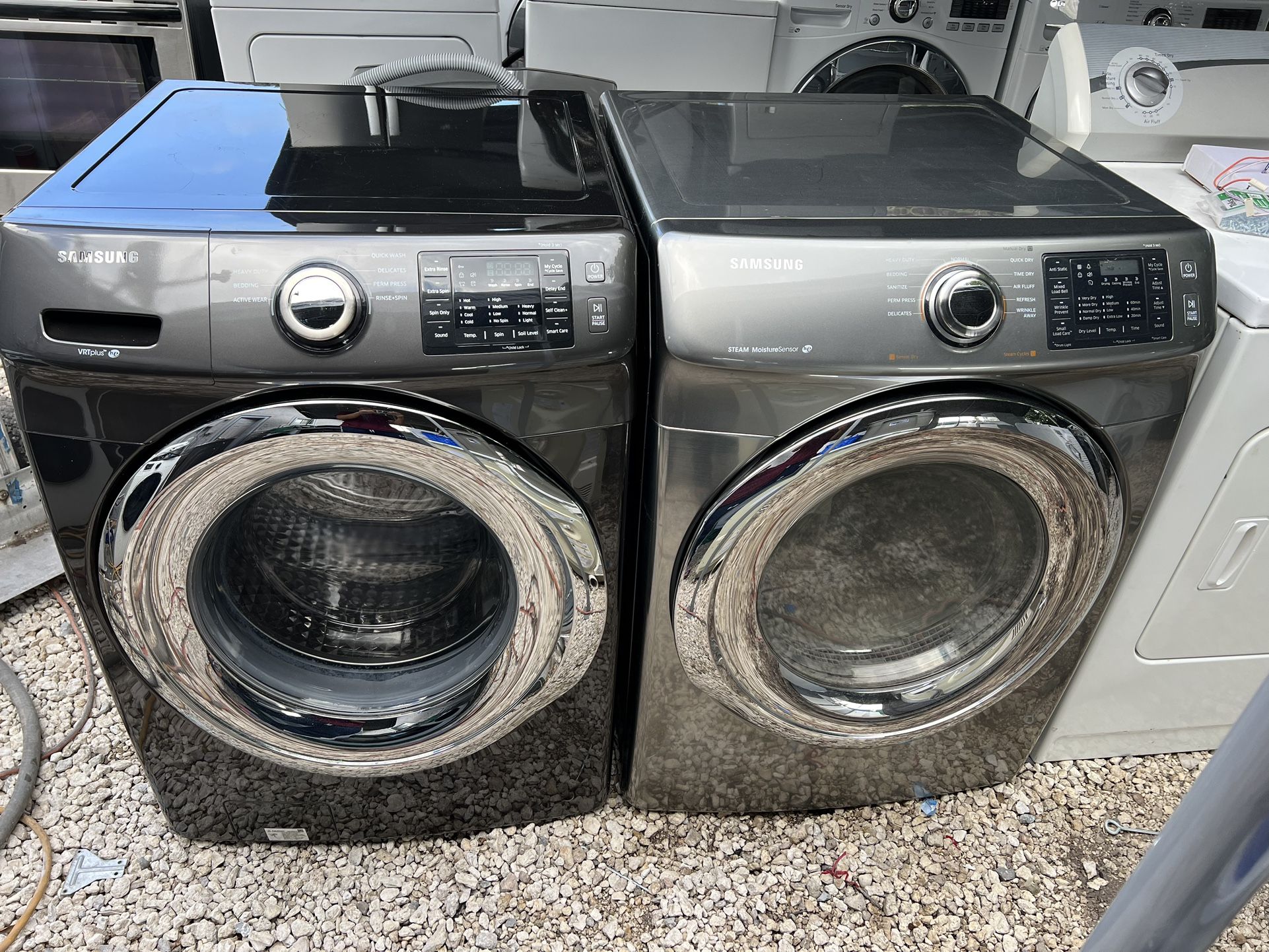 Samsung Washer And Dryer Set Gray Working Perfectly Fine 