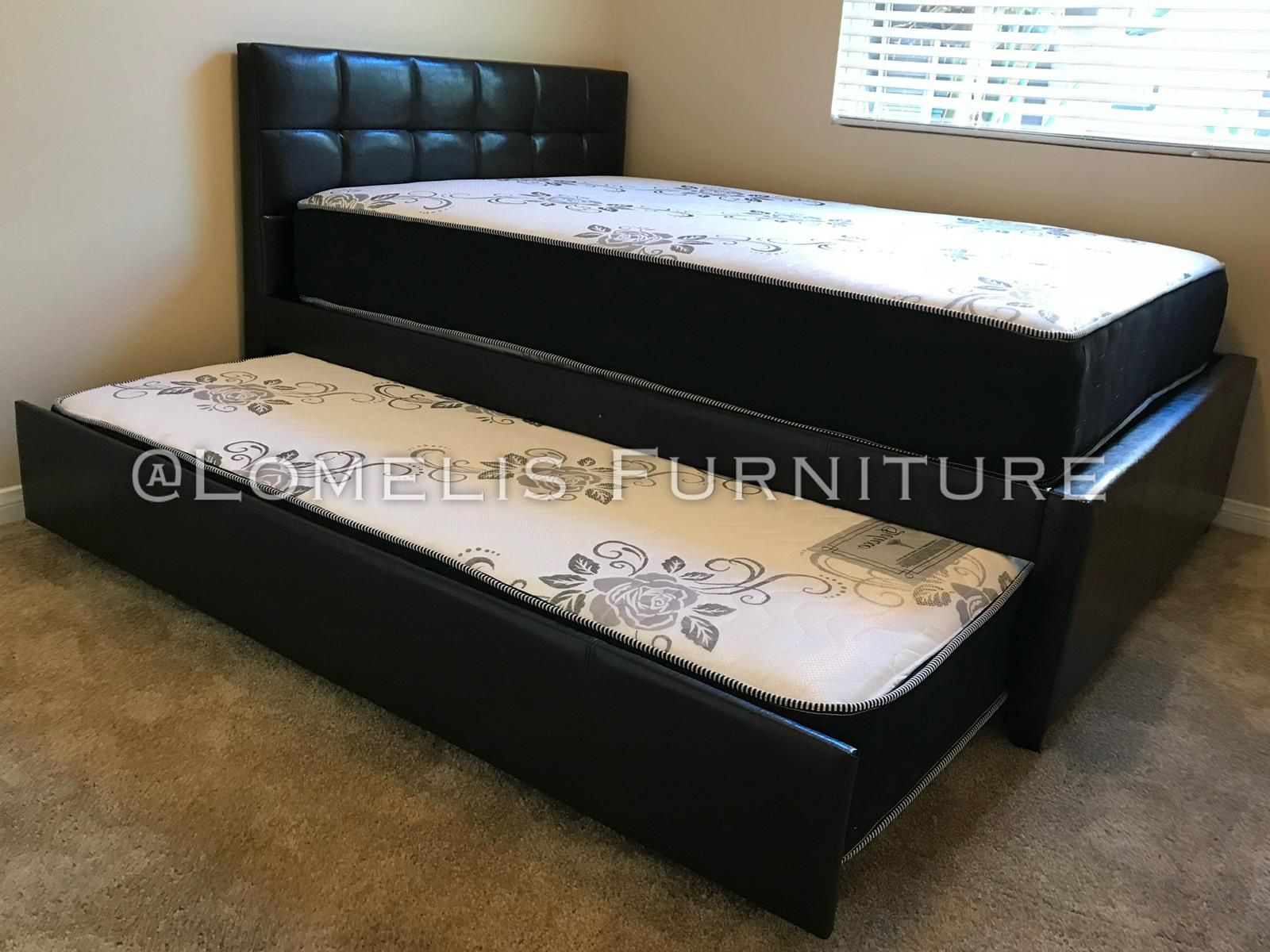 Full/Twin Expresso Trundle Beds w. Orthopedic Mattresses Included
