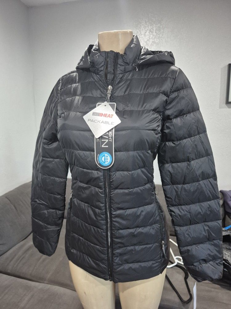 32 Heat Degreez Puff Jacket With Hoodie Size Xs