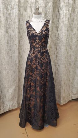 Temptation Floral Overlay Evening Gown