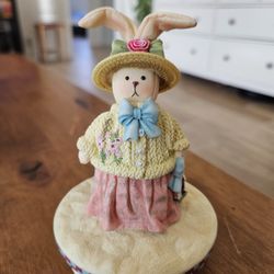 Our America Easter Candle Topper - Mrs. Bunny Rabbit w/Yellow Sweater
