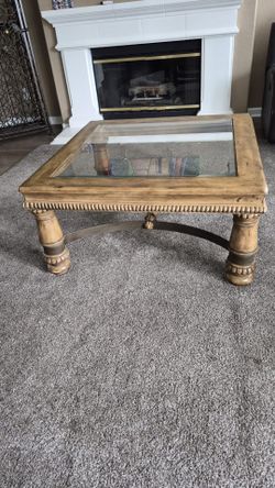 Wood Glass Coffee Table