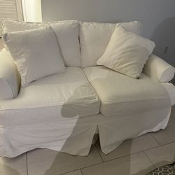 White Couch Sofa Loveseat
