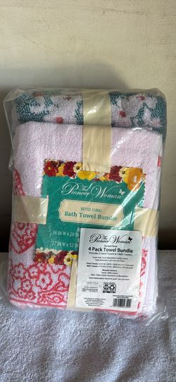 Pioneer woman bath towel bundle 4 pack