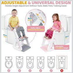 Orzbow Potty Training Seat, 2-IN-1, Pink