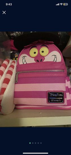 NWT HTF 2018 Disney Parks Cheshire Cat Loungefly Mini backpack Disney Parks Heart Logo