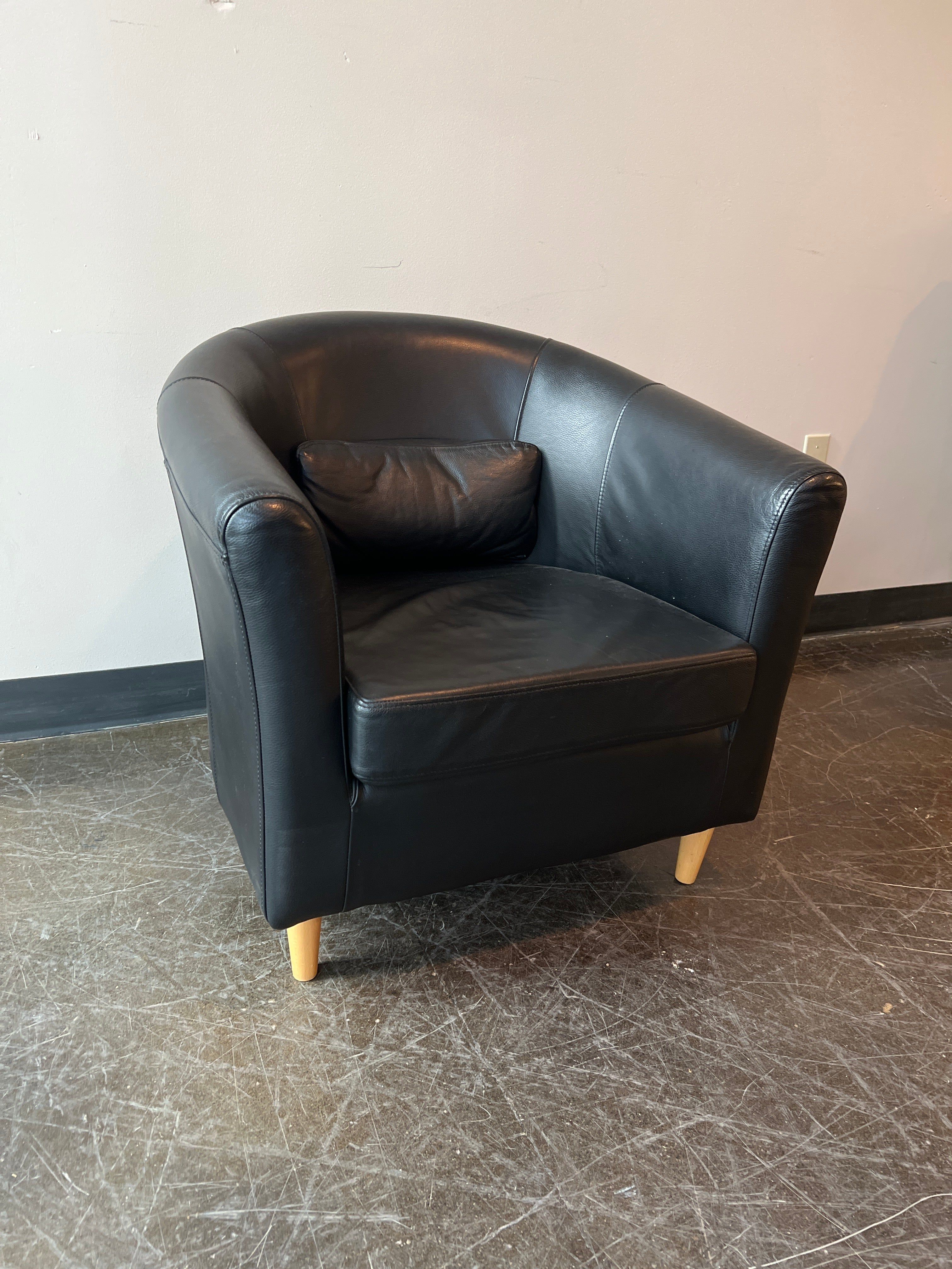 IKEA Tullsta Black Faux Leather Armchair