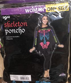 Woman skeleton poncho