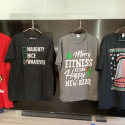 TSHIRTS Christmas UNISEX Santa  XXL, Xmas fitness,Naughty,Nakatoni Japan All XL  $2 EACH 