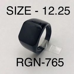 Signet Square Black Tone Ring for Men & Women: Size-12.25/RGN-765