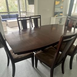 Cherry Wood Dining Set With Leaf Extension