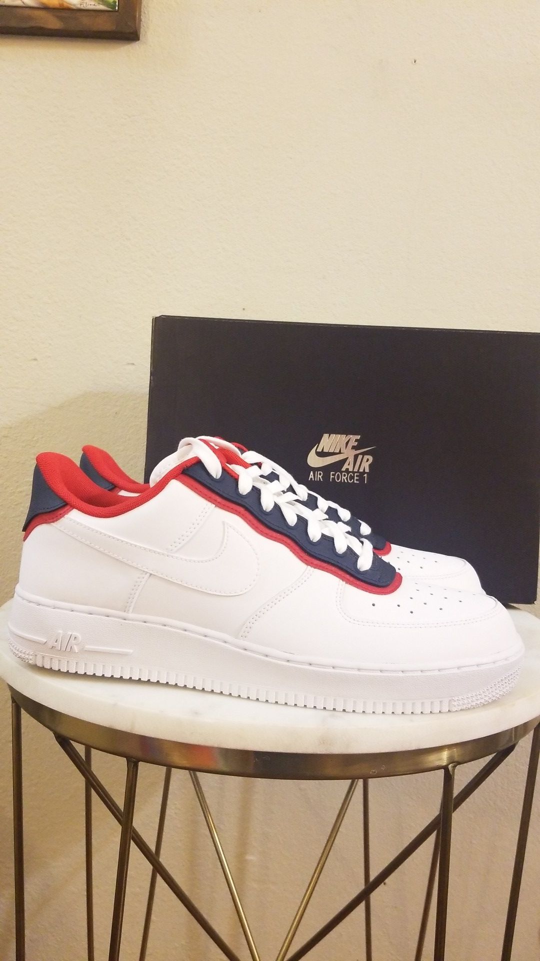 Nike Air Force 1 '07 LV8 White/Obisidian-Habanero Red - CJ1377-100