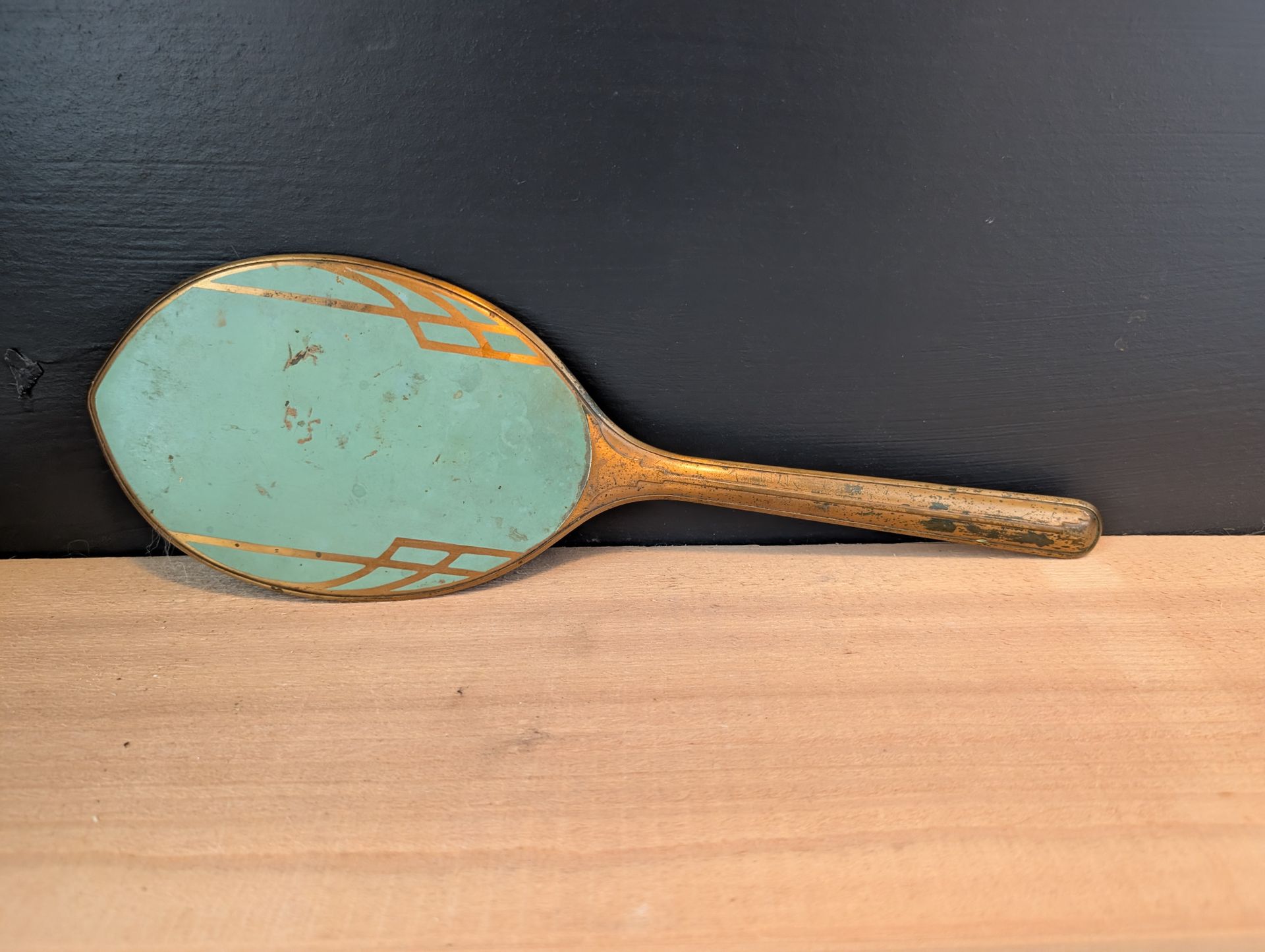 Vintage Art Deco Hand Held Mirror