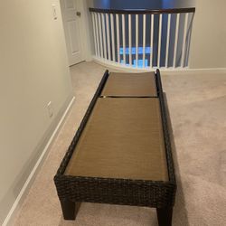 Like New High Quality Wicker Condition. Armless Chaise Lounge Wowed Frame Sturdy All Whether Construction. 
