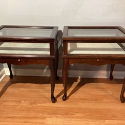Shadow box end table set.