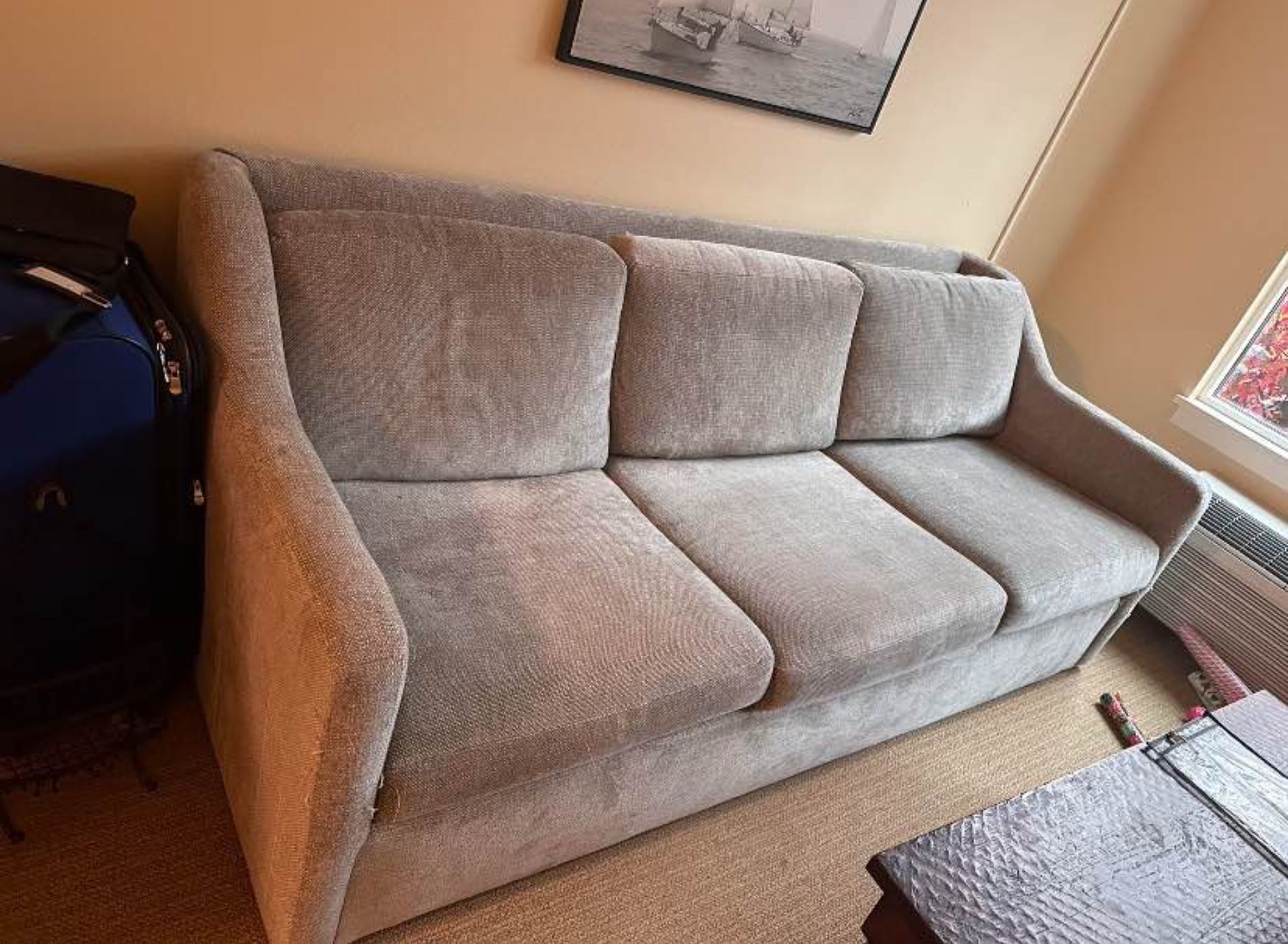 Crate and Barrel Gray Notch Sofa