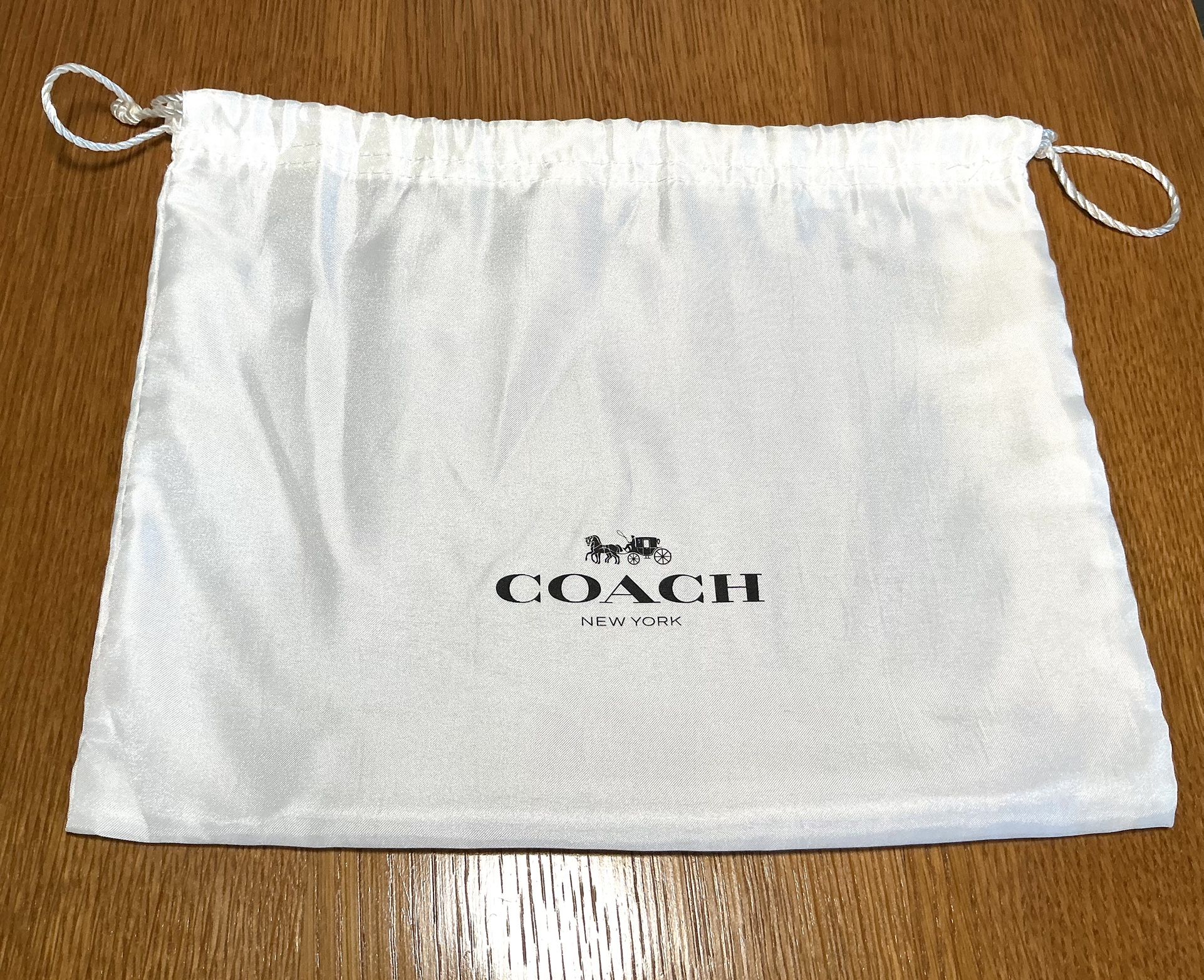 Coach Sateen Drawstring/Cinch Dust Bag. White. Approx. 9” H x 11” W