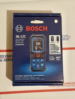 New Bosch Blaze 165 ft. Dual Power Battery Laser Distance Tape Measuring Tool w/ Color Screen & Measurement Rounding