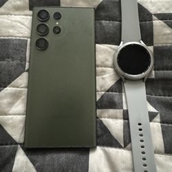 Unlocked Samsung Galaxy S23 Ultra 256 GB and Samsung Galaxy Watch 4 Classic