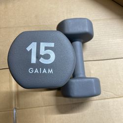 GAIAM Coated Dumbbells- 15lbs Set