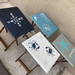 4 Tv Tray Tables And Stand 