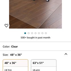 Clear Rectangle Shaped Mat For Office For Hardwood Flooring. Measurements Come Out To 46 X 36.