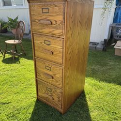 🌟 4-Drawer Oak Filing Cabinet - Solid Wood! 