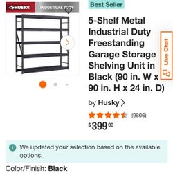 Metal Industrial Freestanding Garage Storage Shelves Black