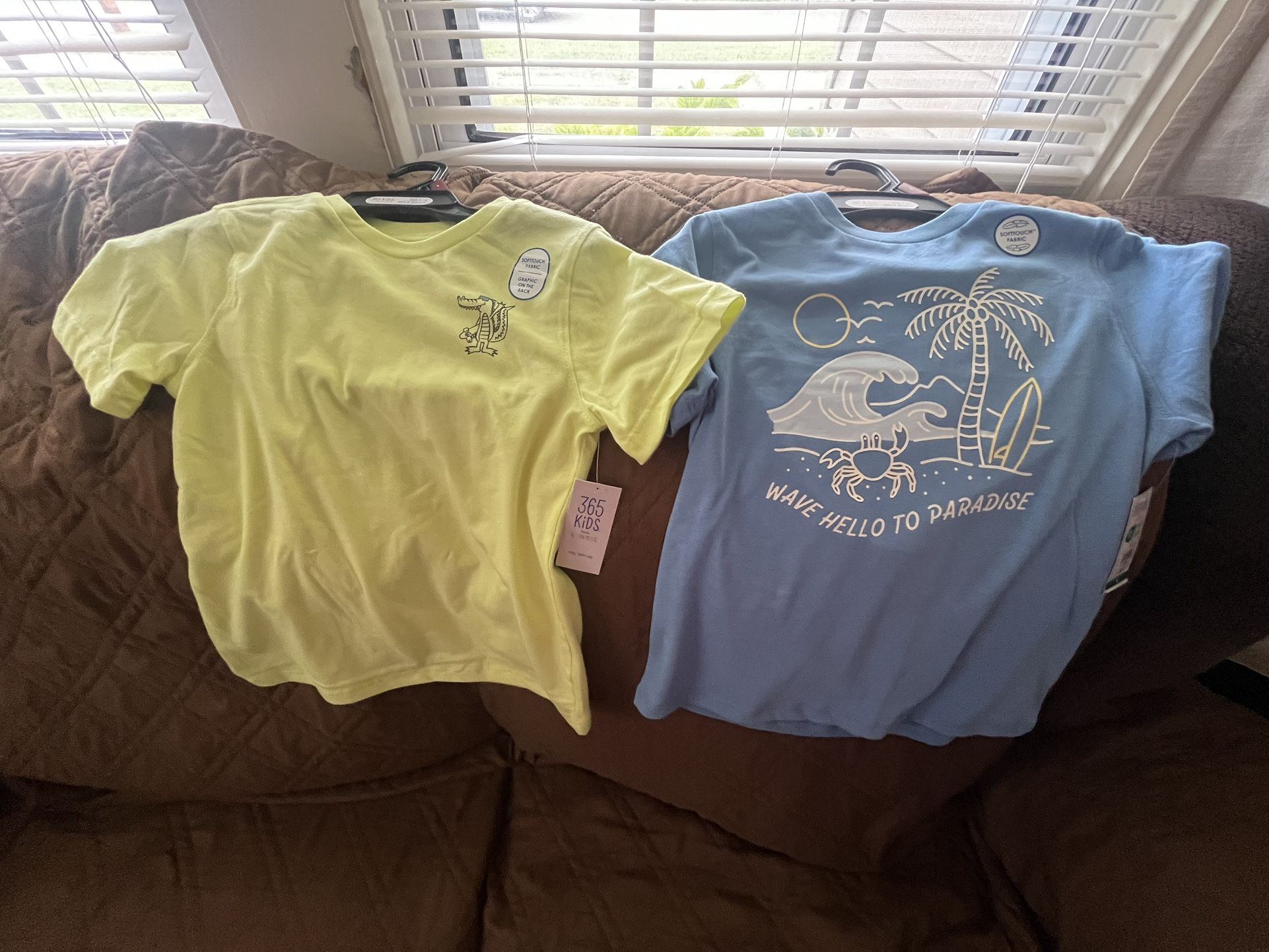 2 new boys tshirts cute for summer or vacation size 6