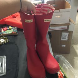 Hunter Red Womens Rain Boots Size 11