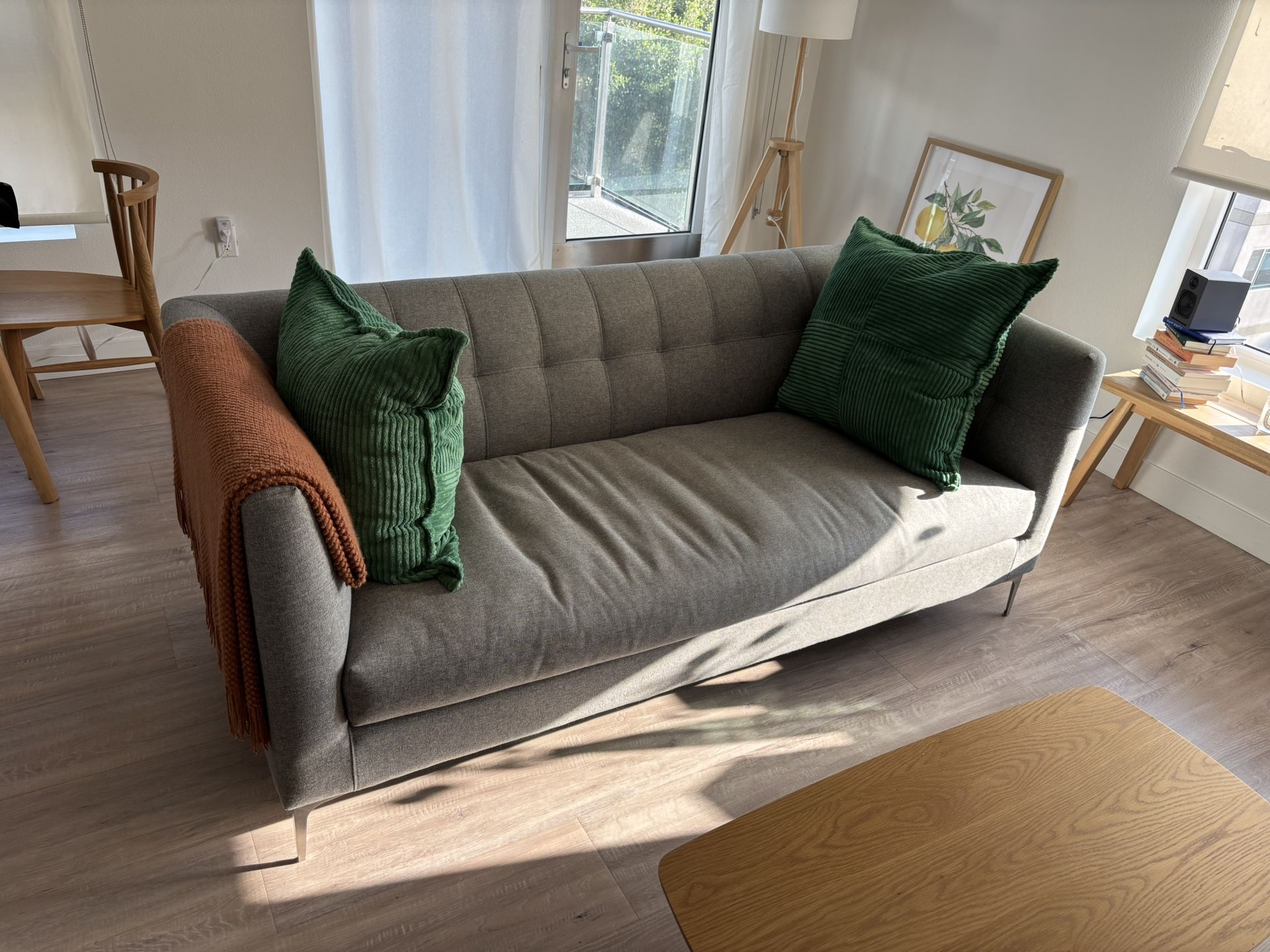 CB2 Holden Grey Tufted Sofa (Originally $1499)