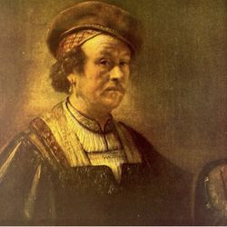 SELF-PORTRAIT, 1650 REMBRANDT Original Vintage Fine Art 1950’s Print USA Printed   Antique Dutch Golden Age Painter Collectible Ephemera