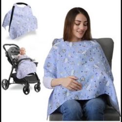 Brandnew Muslin Nursing Cover for Baby Breastfeeding, Breathable 100% Cotton Breastfeeding Cover for Mother Nursing Apron, Multi-use Carseat Canopy
